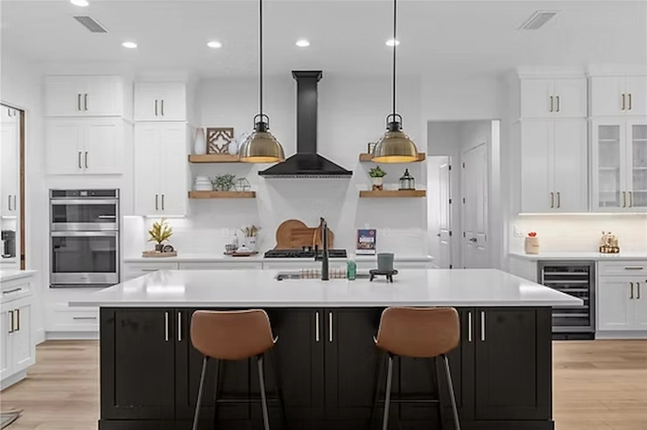 Modern kitchen with custom cabinet features and smart storage design in 2026
