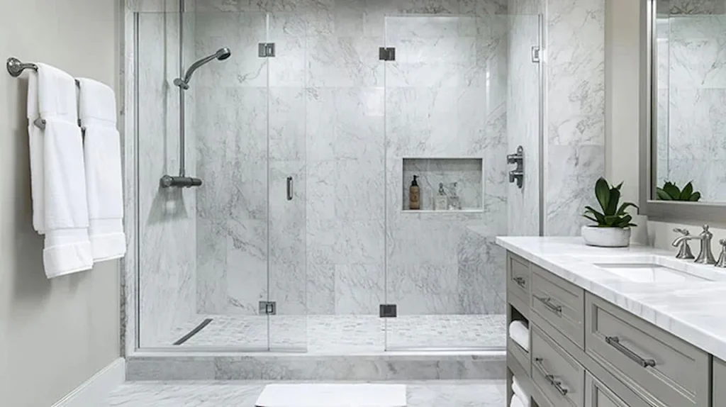 walk in shower bathroom remodel design