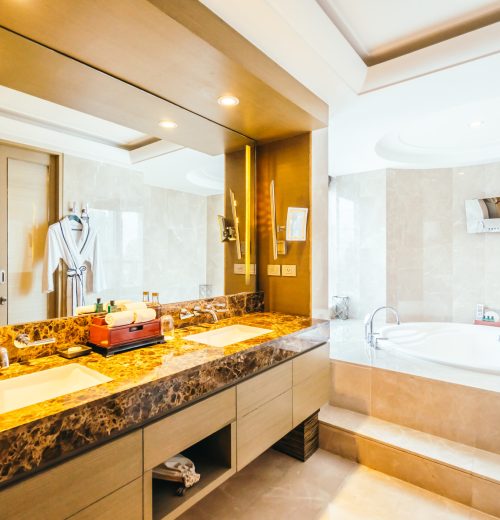 BANGKOK, THAILAND - AUGUST 12 2016: Beautiful luxury bathroom interior decoration in Hotel